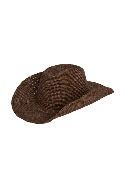 Exuma Raffia Hat - Espresso – Monday Swimwear display picture 1