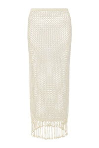 Fontelina Skirt With Fringe - Ivory