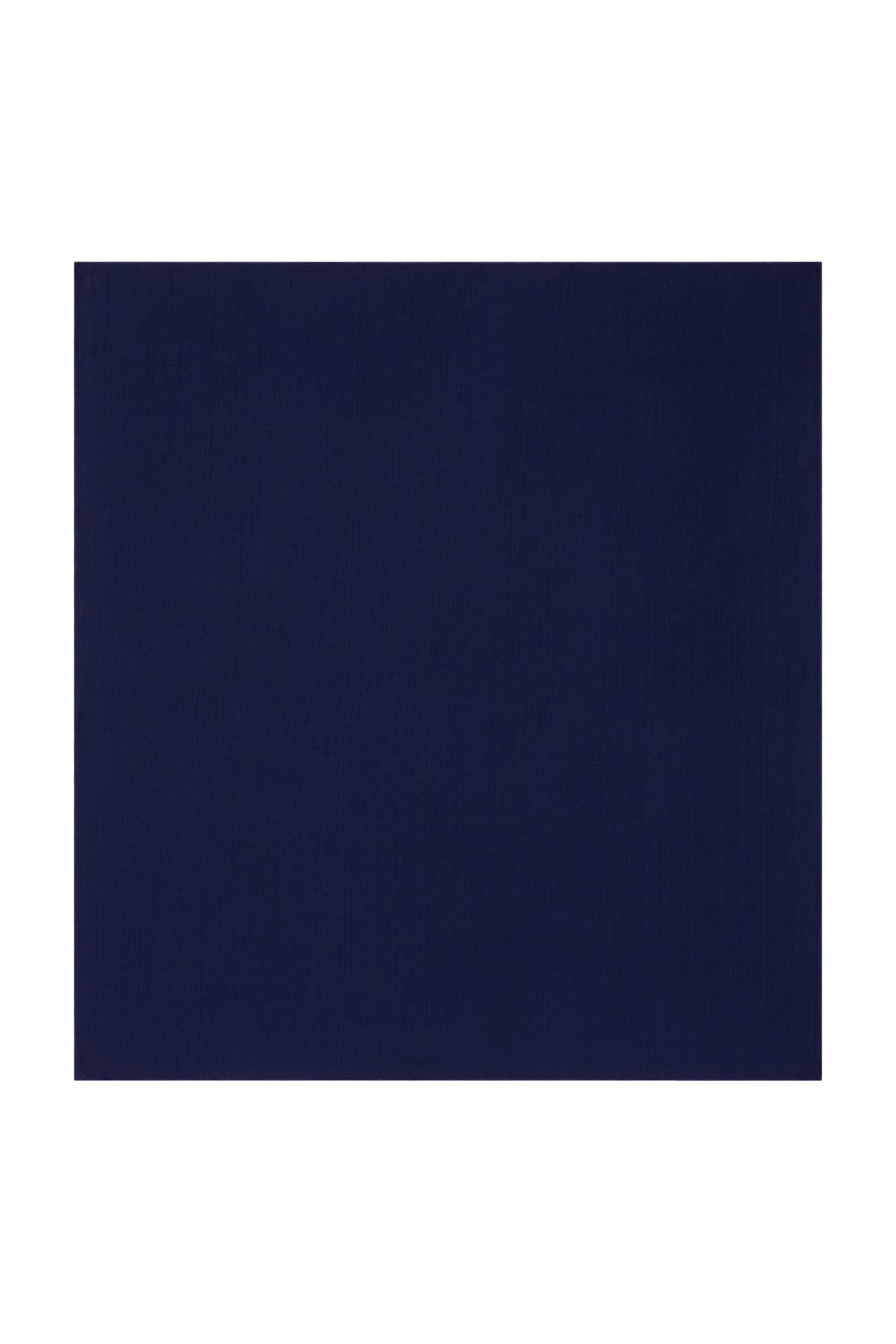 Flat lay of Monday Head Scarf in Midnight showcasing its square shape on a white background