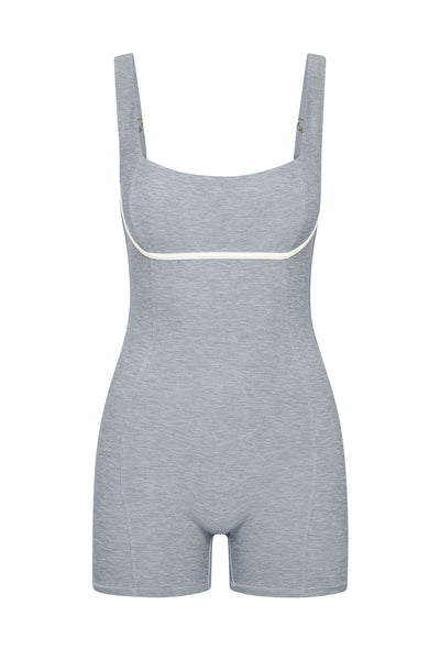 Zion Romper - Heather Grey/Ivory – Monday Swimwear