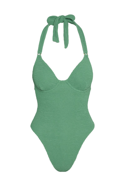 Honolulu One Piece - Pond Crinkle – Monday Swimwear