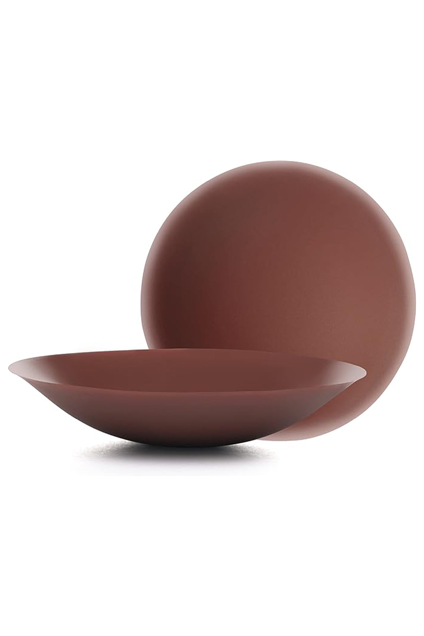 Pair of round hazelnut-colored silicone nipple covers