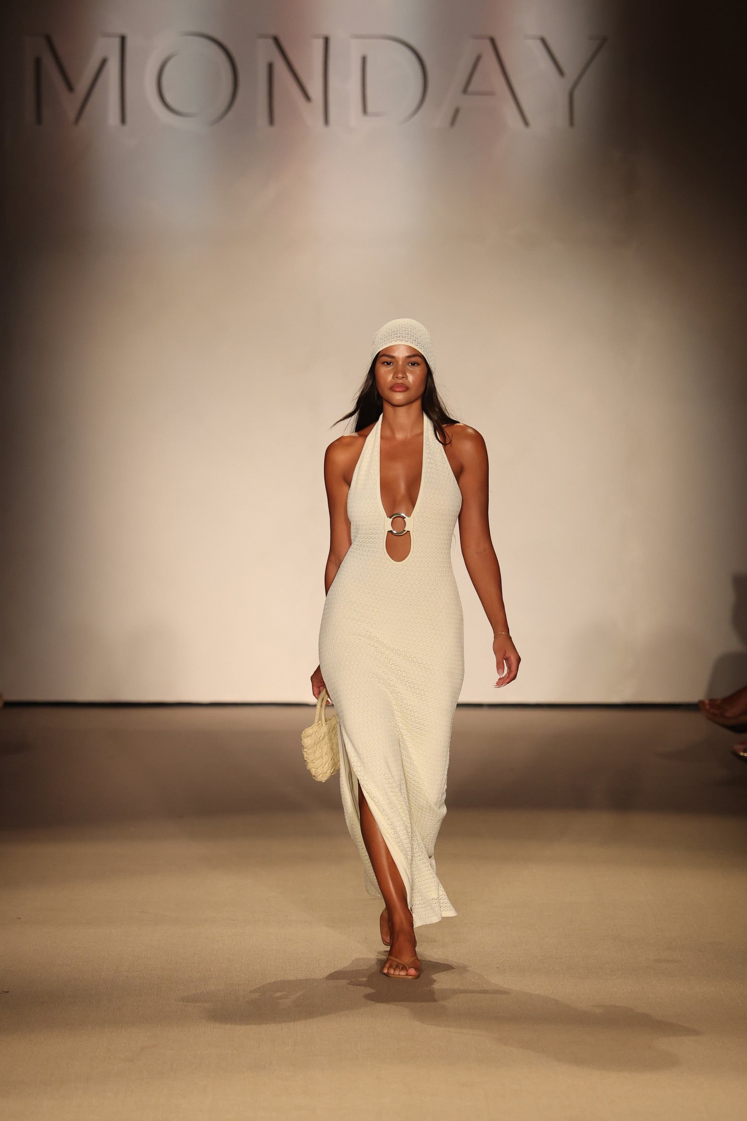 Montego Halter Dress - Ivory Lace Crochet