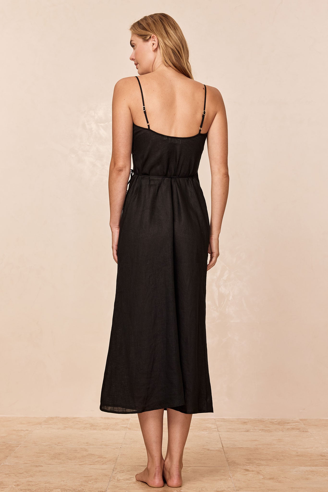 Levanzo Dress - Black Linen Monday Swimwear Levanzo Dress - Black Linen Monday Swimwear