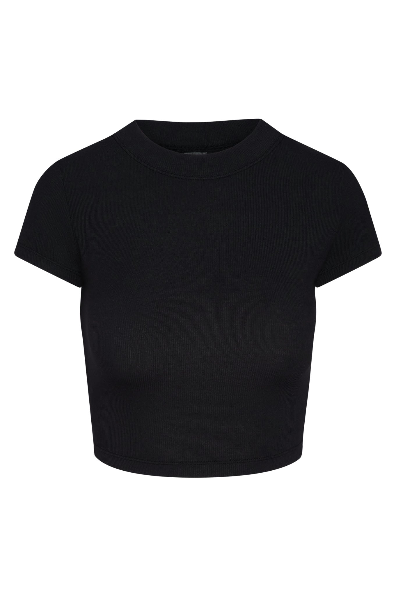 Ojai Tee Crop - Black Lightweight Rib