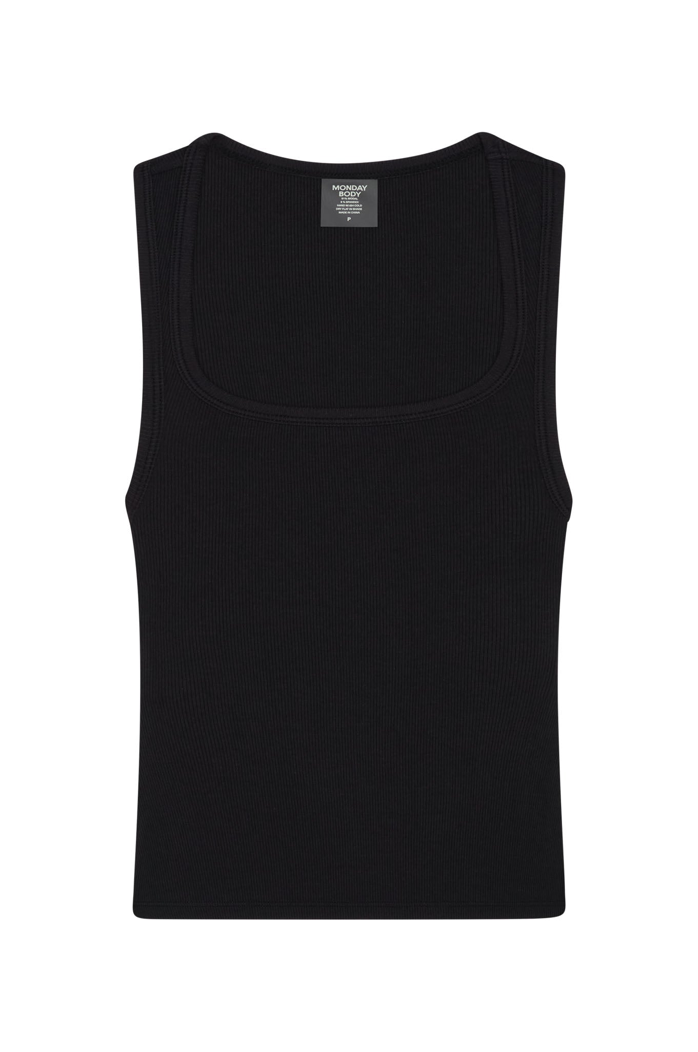 Tash Tank Long - Black Lightweight Rib