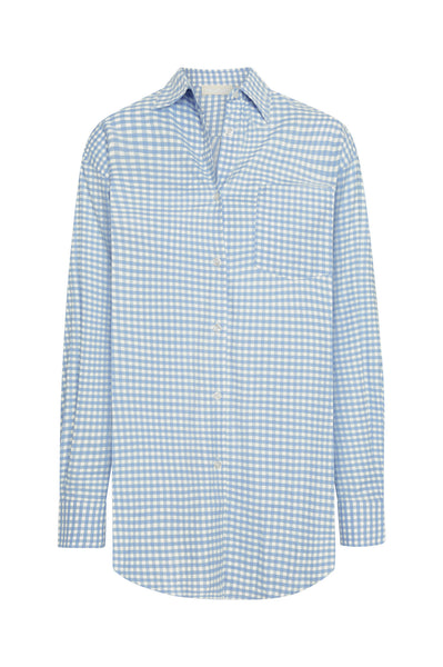 La Jolla Shirt - Sky Gingham – Monday Swimwear