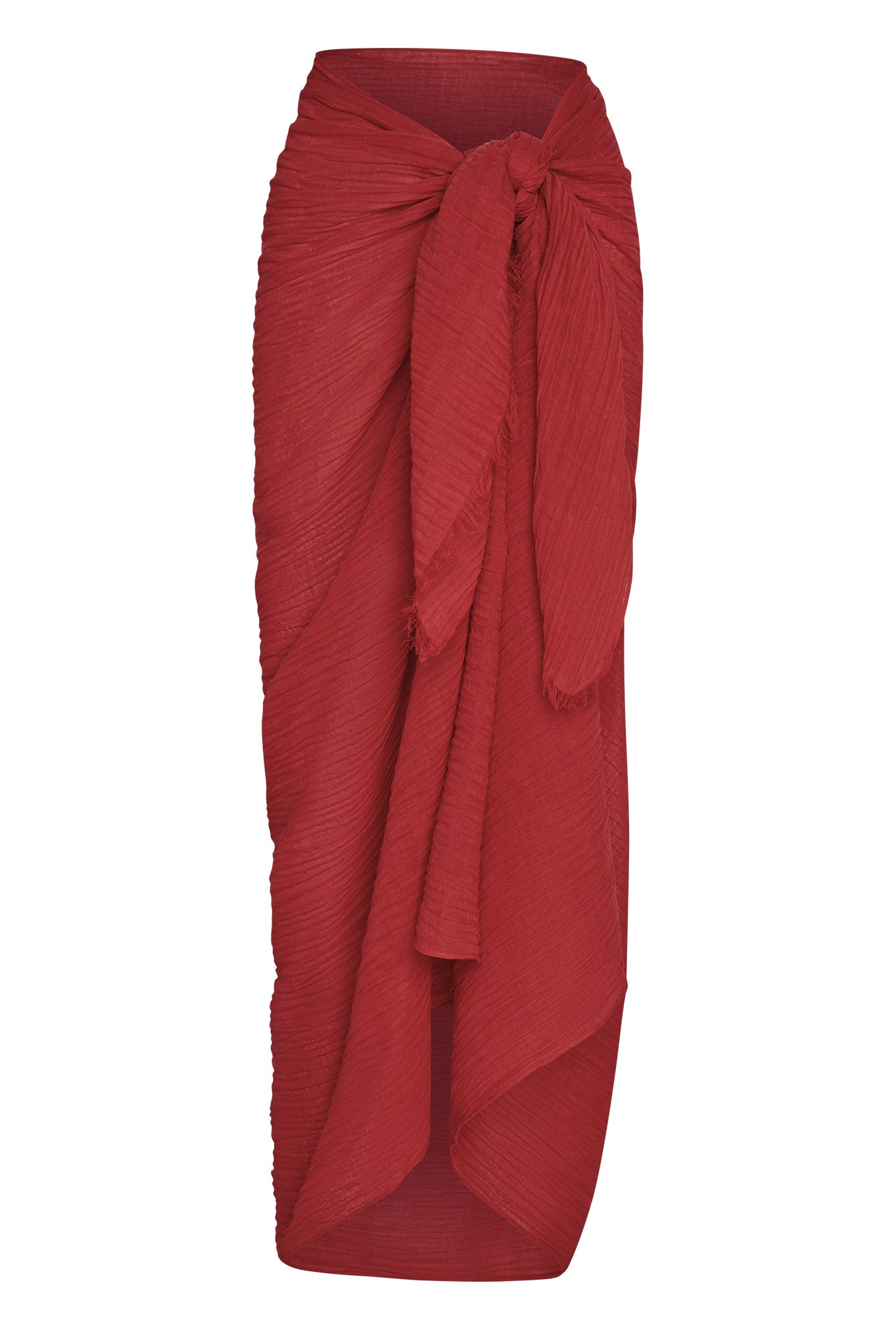 St. Tropez Sarong - Cherry Crinkle Linen