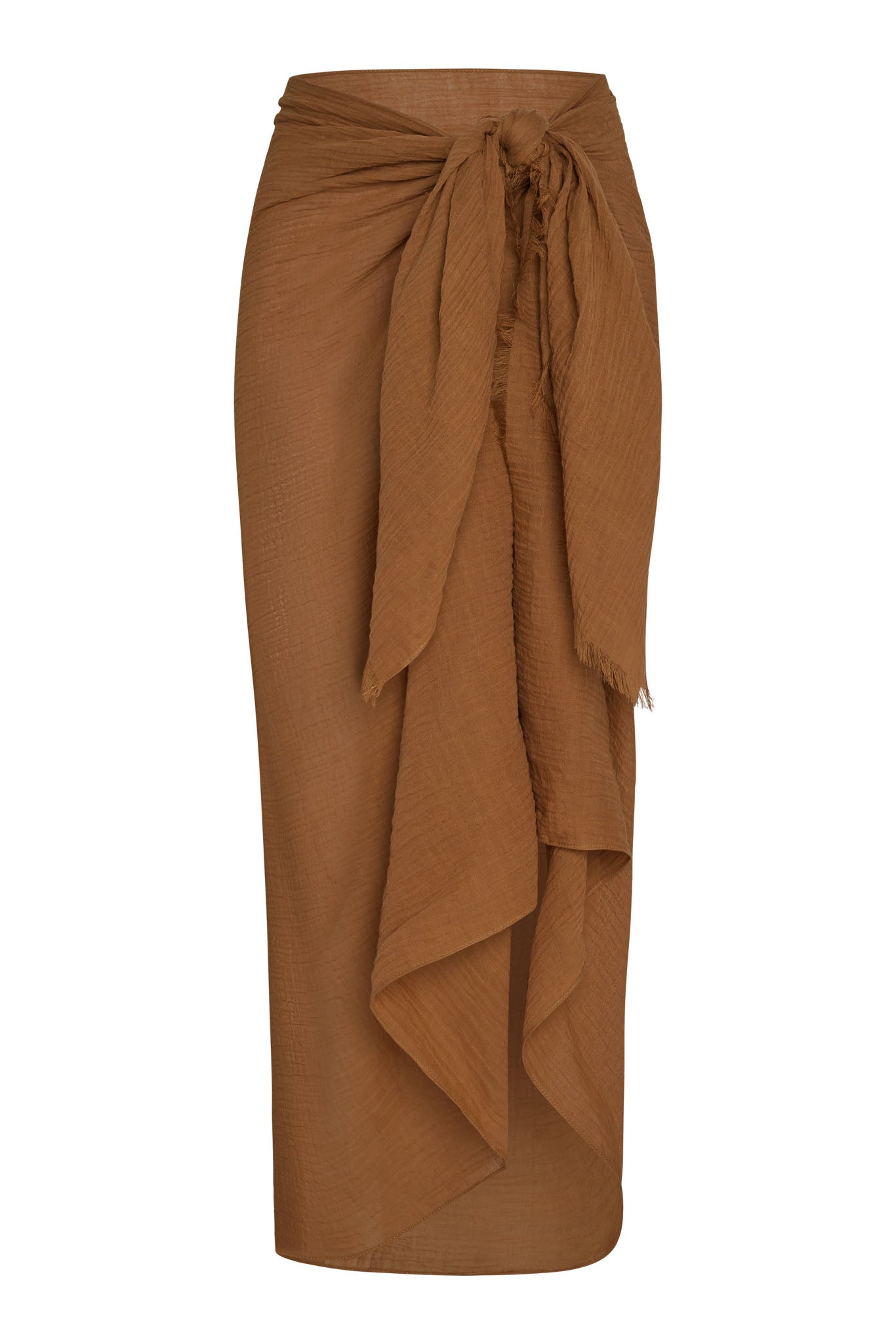 St. Tropez Sarong - Caramel Crinkle Linen