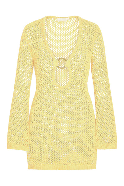 crochet knit mini dress Montego splash of color 59 CARE Hand Wash Exquisite Blue Sequin One Size:28W L34