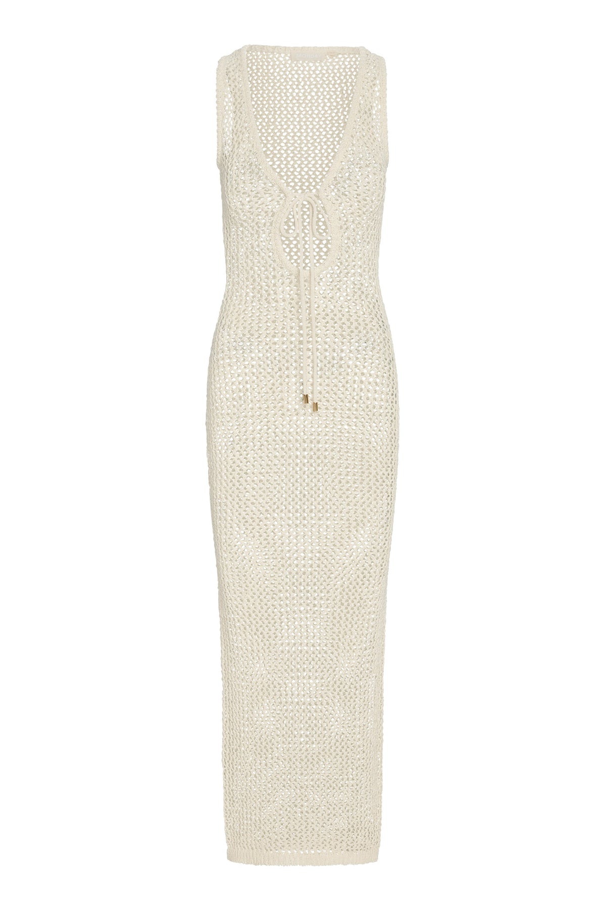 Monte Carlo Tie Dress - Ivory Petit Crochet – Monday Swimwear