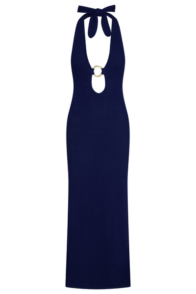 Montego Halter Dress - Midnight Lace Crochet – Monday Swimwear