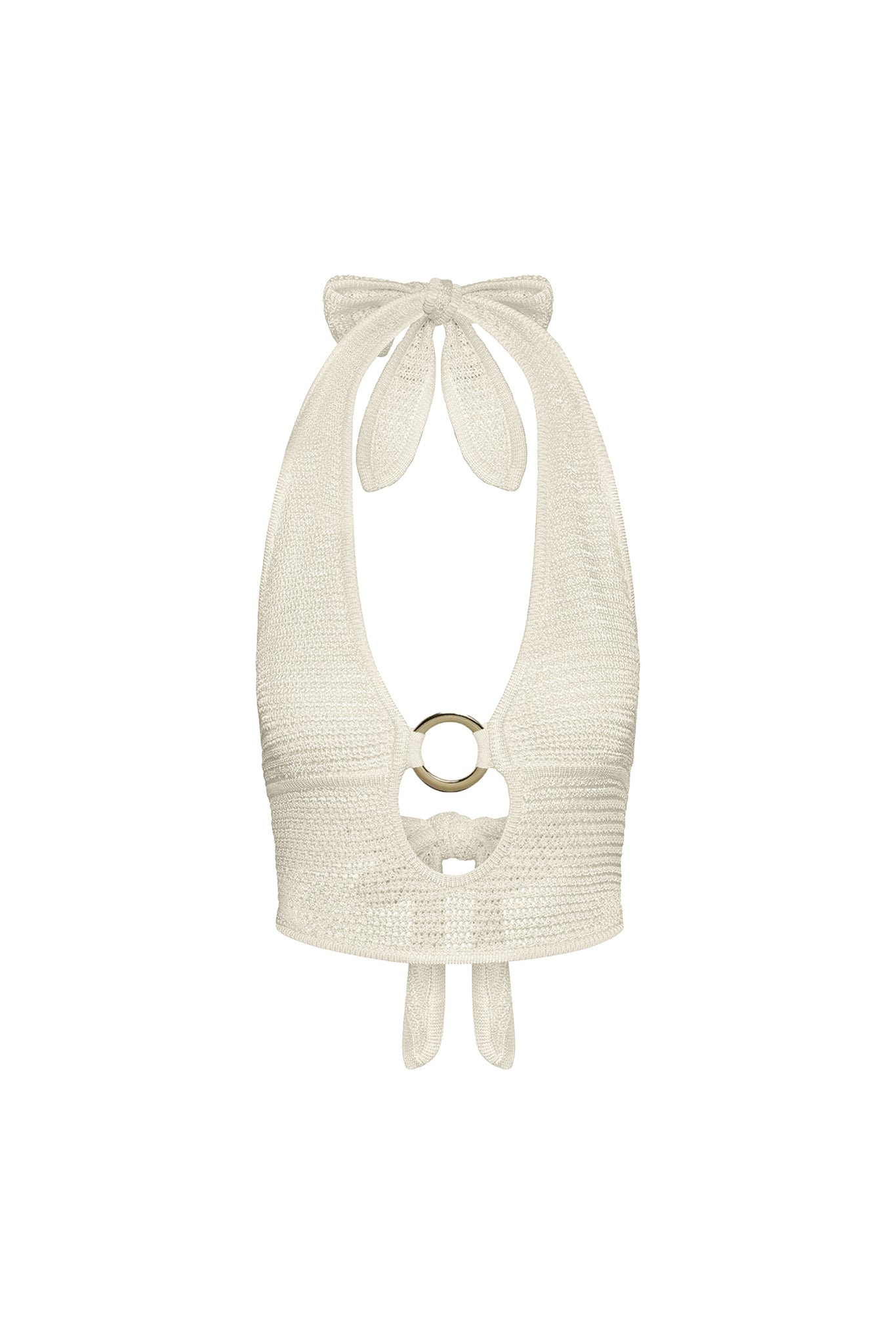 Miami Top - Ivory Shiny Treble Knit