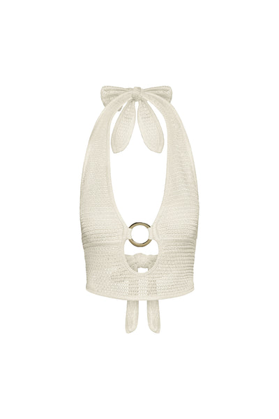 Miami Top - Ivory Shiny Knit – Monday Swimwear