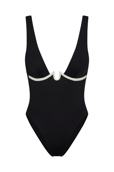 Milos One Piece - Black/Ivory – Monday Swimwear