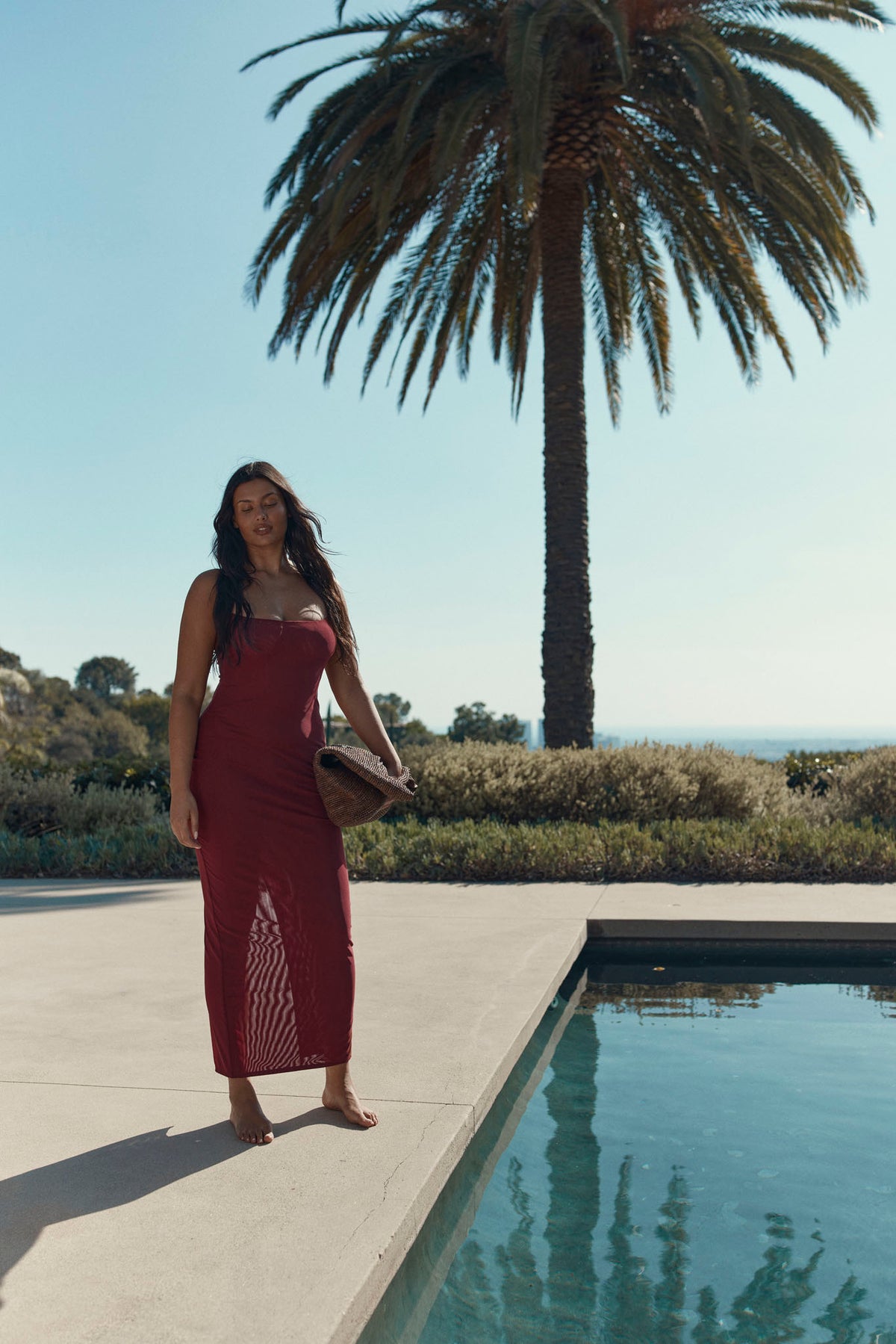 Provence Dress - Deep Burgundy Mesh