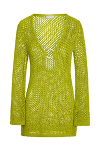 Montego Mini Dress - Chartreuse Petit Crochet