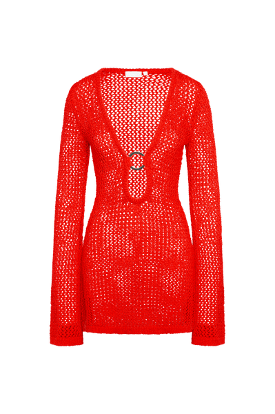 Montego Mini Dress - Chili Pepper Petit Crochet – Monday Swimwear