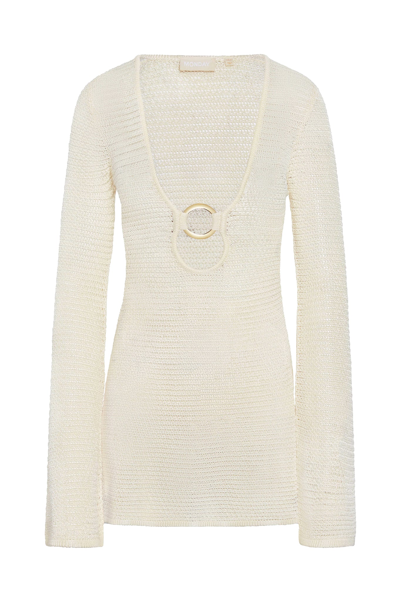 Montego Mini Dress - Ivory Shiny Treble Knit