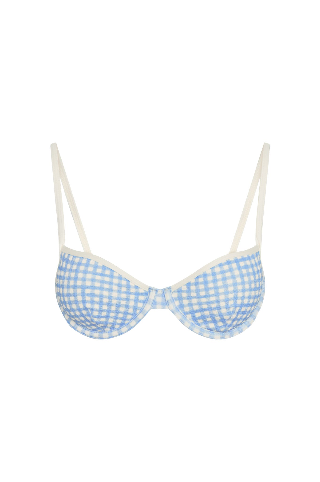 Capri Top Colorblock - Sky Gingham