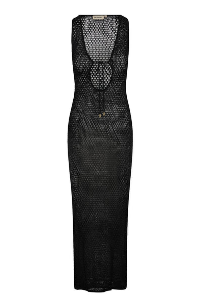 Monte Carlo Tie Dress - Black Lace Crochet Black Lace Crochet / VV Monte Carlo Tie Dress - Black Lace Crochet Black Lace Crochet / VV