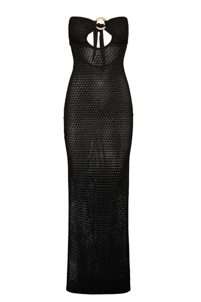Montego Bandeau Dress - Black Lace Crochet  Monday Swimwear