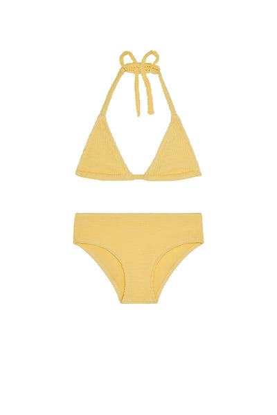 Palma Top & Seychelles Bottom Kids - Honey Crinkle – Monday Swimwear