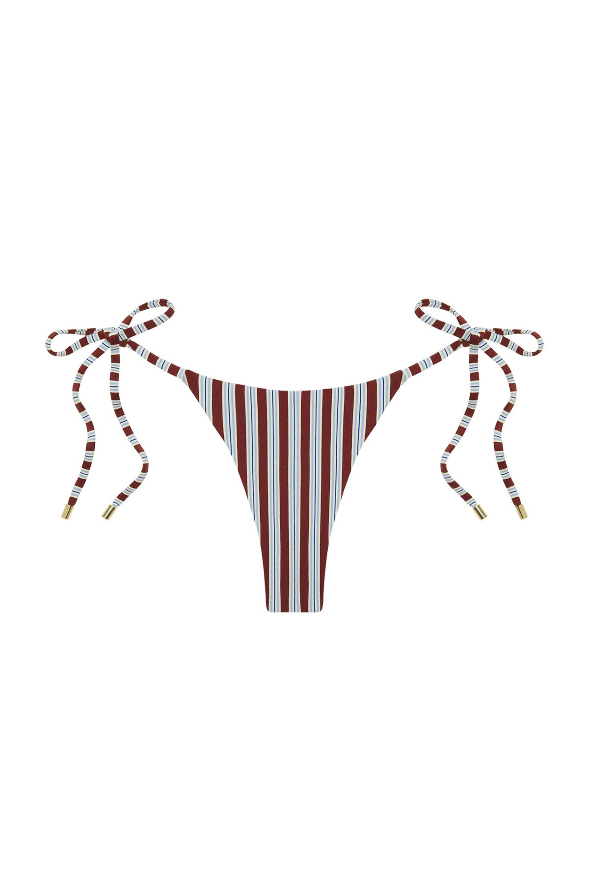 Front view of Palma Bottom in Milano Stripe showcasing tie sides with a white background