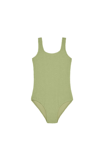 Sardinia One Piece Kids - Avocado Crinkle – Monday Swimwear