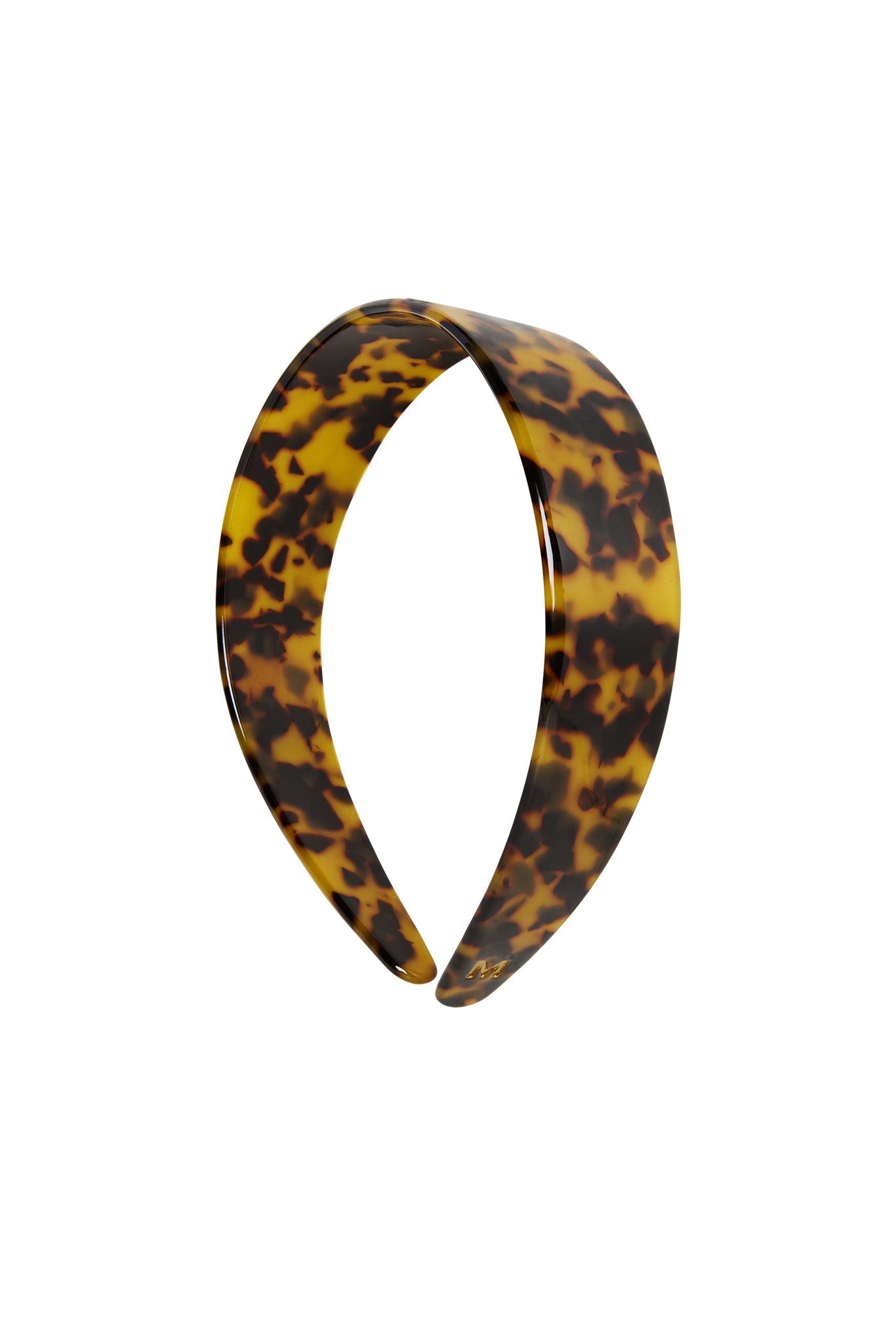 Wide tortoiseshell-patterned plastic headband