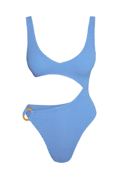 St. Barth's One Piece - Azure Crinkle – Monday Swimwear