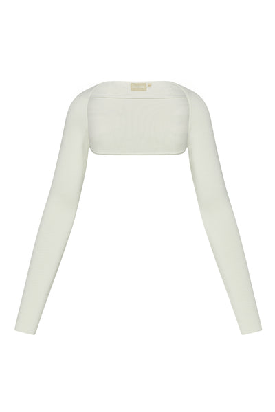 muuet sherbet bolero 白 Silver Lake Knitwear Bolero - White Rib – Monday Swimwear