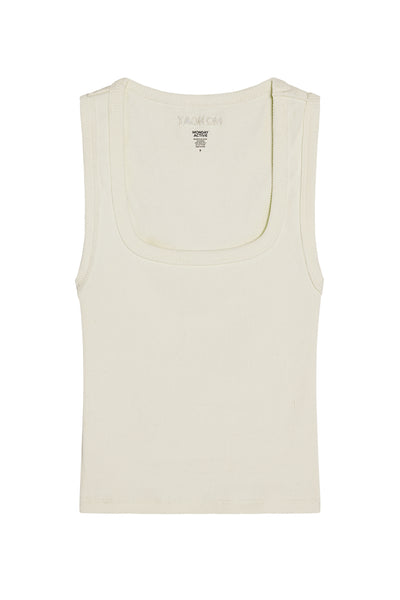 RUNNING BARE DHARMA RIBBED TANK WITH SHELF BRA WHITE – Lizzy's This n That