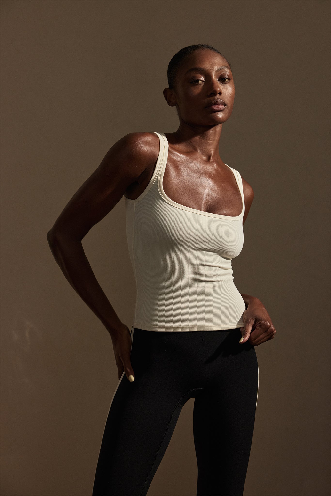 Tash Tank Long - Ivory Rib