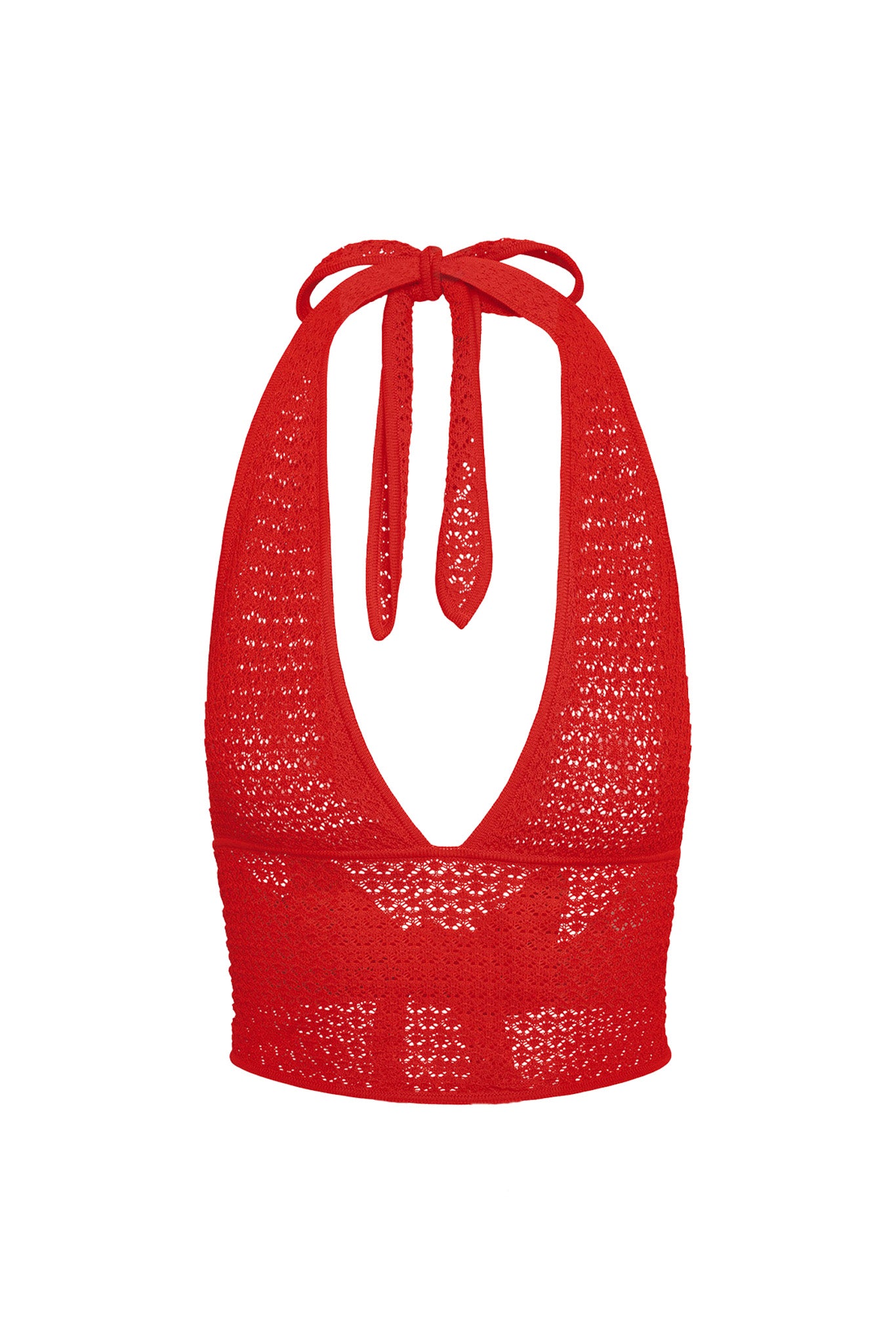 Toulon Top Lined - Chili Pepper Lace Crochet – Monday Swimwear