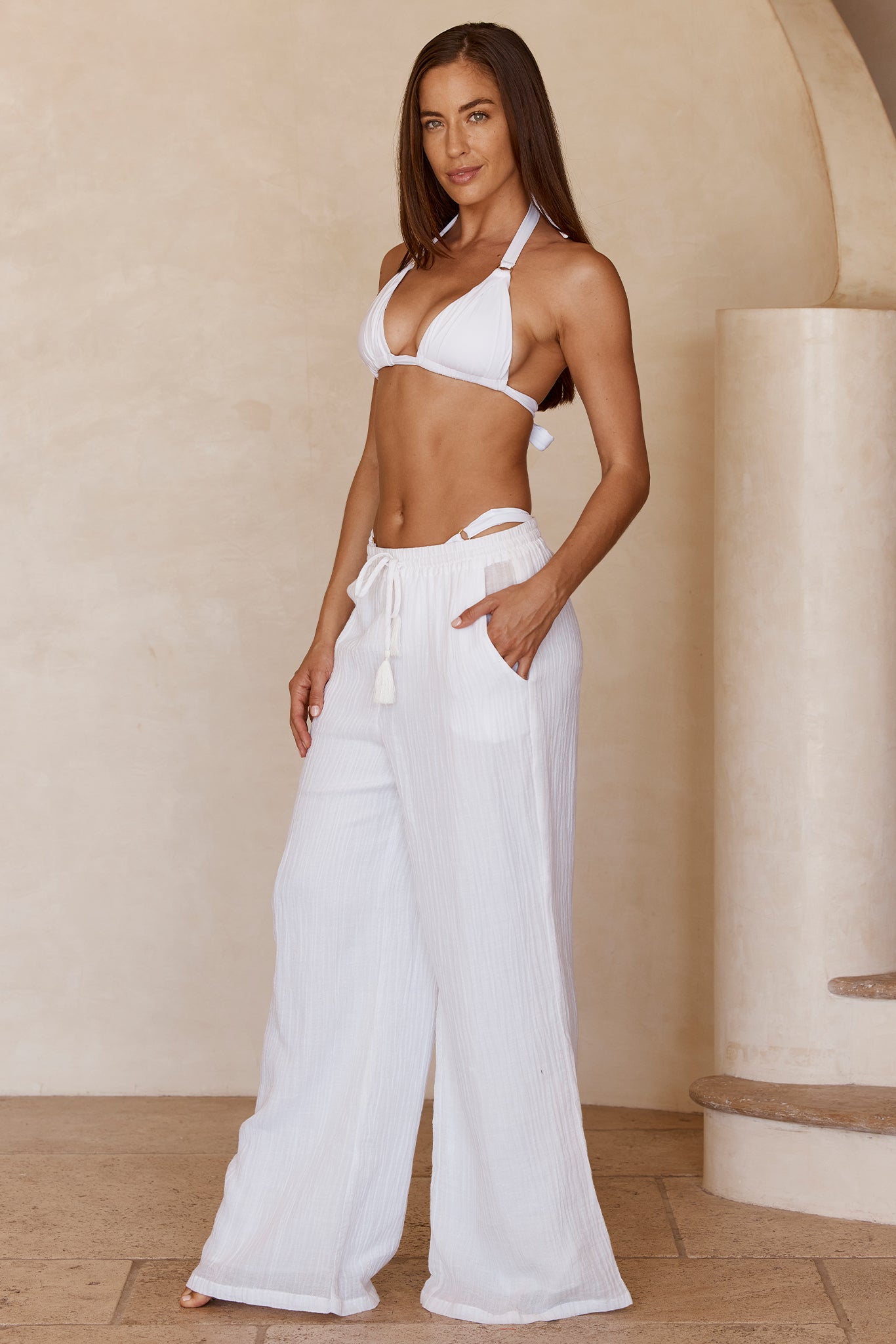 The Best White Linen Beach Pants of The Summer  Linen beach pants, White linen  beach pants, White beach pants