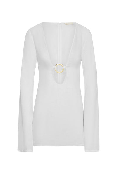 Montego Mini Dress - White Linen Monday Swimwear Montego Mini Dress - White Linen Monday Swimwear