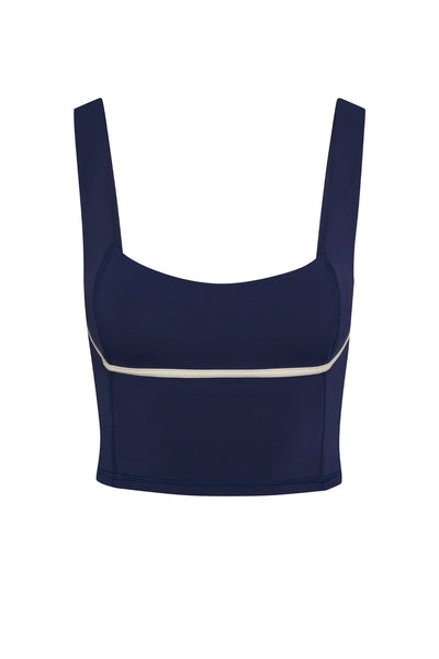 Zion Tank - Midnight/Ivory Jersey – Monday Swimwear
