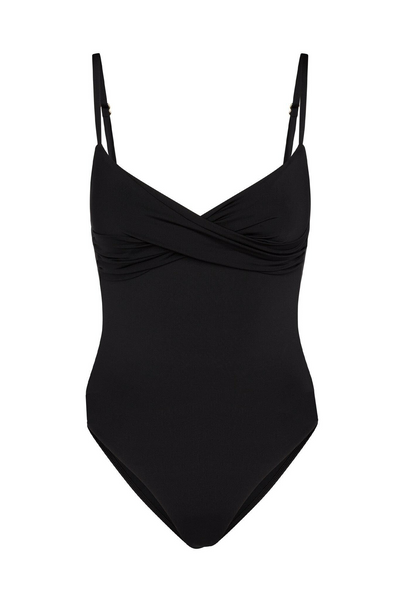 ONLY ONLOLGA RUFFLE SHAPE SWIMSUIT - Costume da bagno - black/nero ONLY ONLOLGA RUFFLE SHAPE SWIMSUIT - Costume da bagno - black/nero