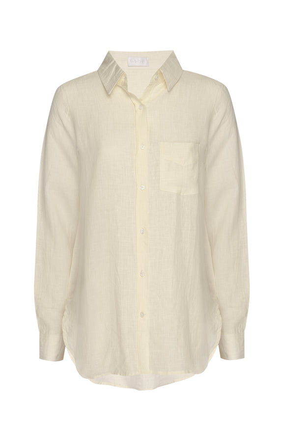 Monaco Linen Shirt - Ivory – Monday Swimwear