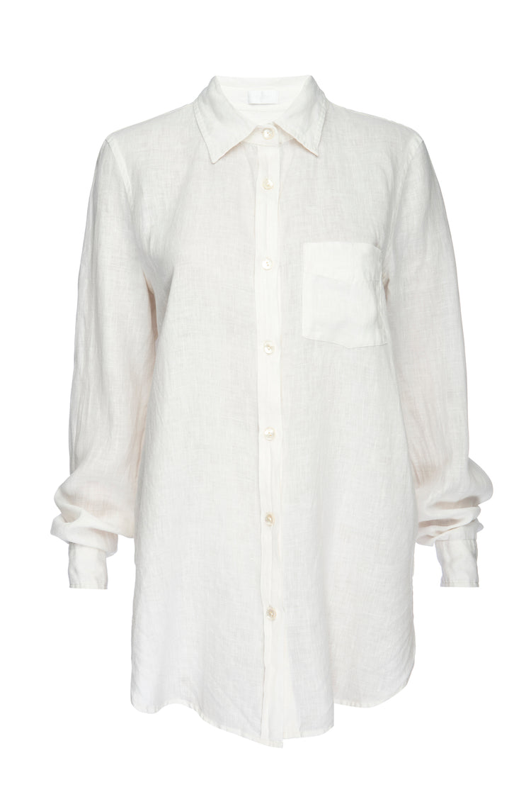Monaco Linen Shirt - White – Monday Swimwear